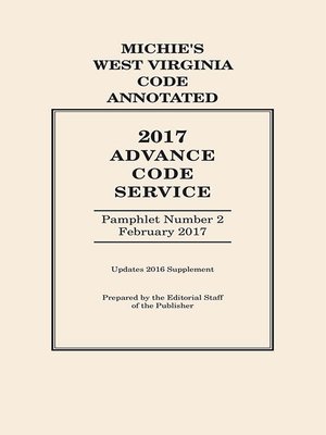 cover image of West Virginia Advance Code Service
